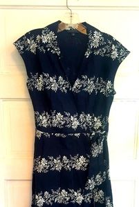 Navy Floral Tommy Hilfiger Wrap Dress Size Small